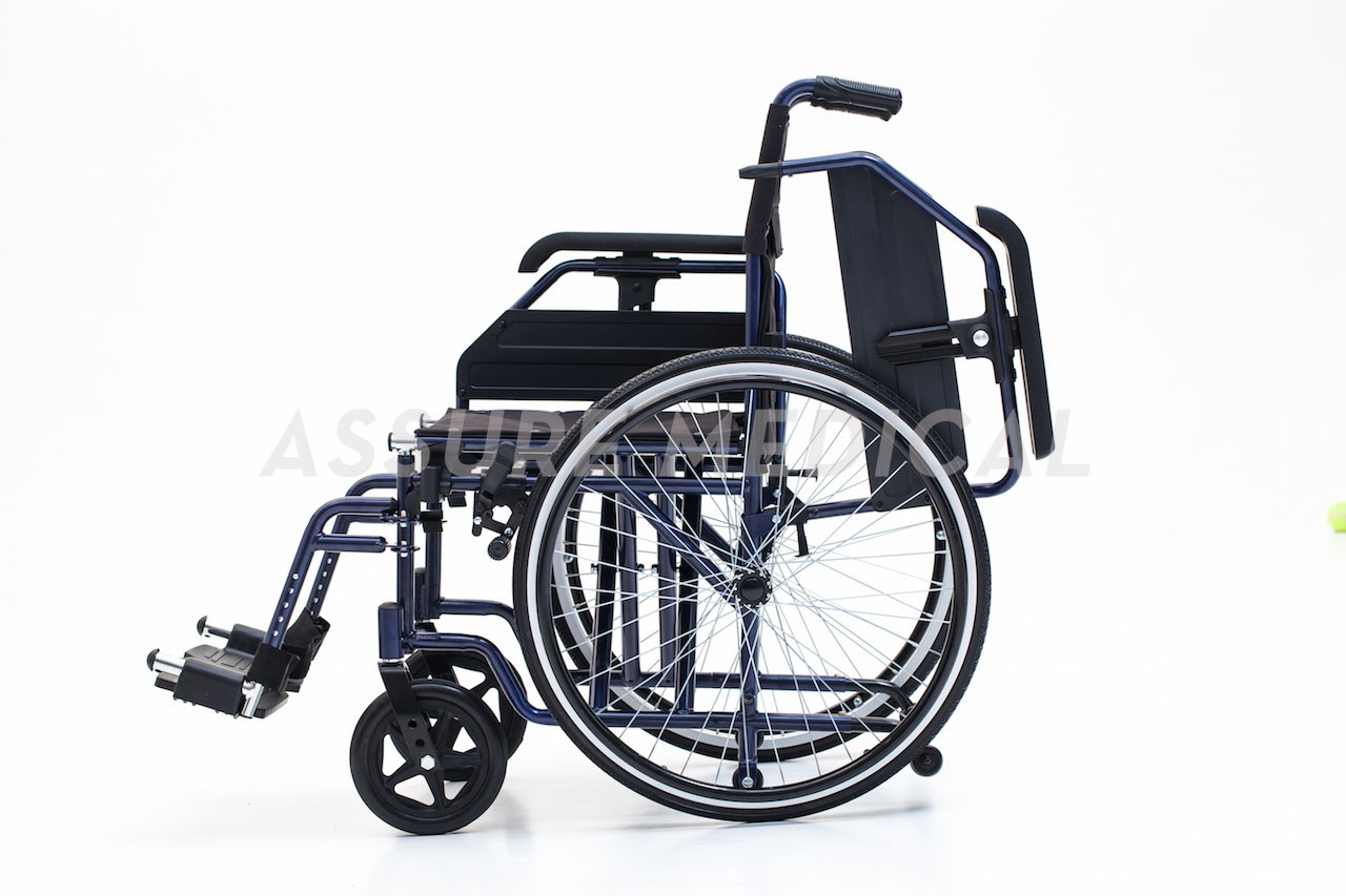 YJ-028 Steel Manual Wheelchair with height adjustable armrest for Elderly People